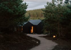 path at dusk leading up to the new KABN in the Cairngorms