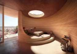 3D printed interior designed by BIG for El Cosmico Marfa