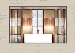 cad sketch of bathroom design, winner of AXOR bathroom design competition