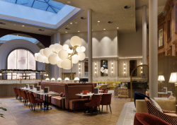 The Court restaurant at The Caledonian Edinburgh hotel with lighting by Northern Lights