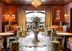 Hall and tea room of Ancroa Cortina hotel in Italy