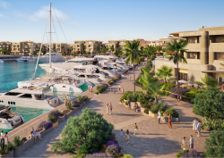 Promenade along yacht harbour at AMAALA