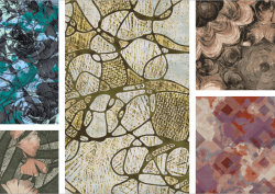 Collage of the latest Modieus launch of flooring, which centres around nature