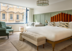 Elegant bedroom at The Store Oxford featuring a Hypnos mattress and contemporary design inspired by heritage luxury. Elegant bedroom at The Store Oxford featuring a Hypnos mattress and contemporary design inspired by heritage luxury.