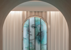 Lit archway in the spa of Le Negresco_Nice, France. Part of the pool