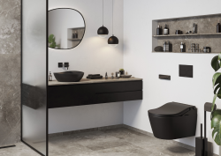 TOTO bathroom in black and white