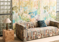 Sanderson Design Group Harlequin Zamora fabric on sofa