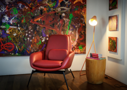 VIRIATO chair infront of bright art