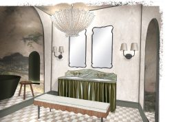 bathroom render for WOWHouse with House of Rohl by Michaelis Boyd