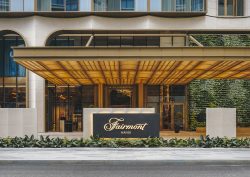 front facade and entrance of Fairmont Hanoi vietnam