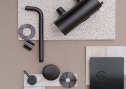 moodboard flatshot with d line products in black