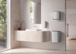 white and cream bathroom with fittings from KEUCO