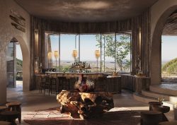 guest area in Syian Lodge with views across the veld