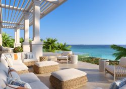 white and wicker in ocean view terrace