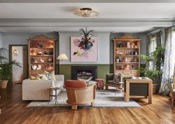 eclectic seating in the lounge at Osborn House designed by Linda Boronkay