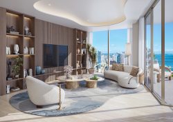 PMG-Delano residences miami - curved window with view from lounge-R