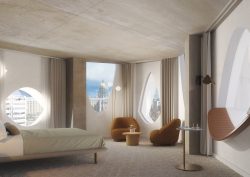 rendering of interior suite at Populus hotel Denver