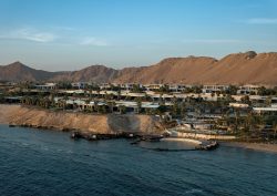 aerial view of Rosewood AMAALA - the third resort to open at AMAALA Triple Bay