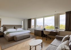 guestroom in Royal Garden Hotel with furniture by Ligne Roset Contract