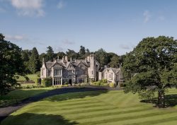 aerial view of Schloss Roxburghe Hotel and Golf Course in Scotland