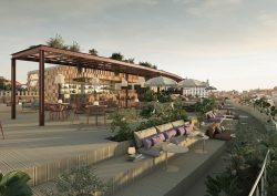 render of rooftop bar in The Social Club Porto