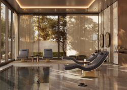 harmony lounge by Lemi next to indoor spa pool
