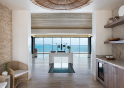 view through overwater Sundara Spa + Studio designed by OBMI