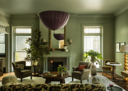 colour drenched green in Savannah boutique hotel lounge The Douglas