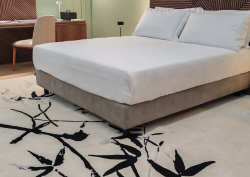 black and white bamboo design carpet from Luxury Carpet Studio in the Wellness Nostrum project
