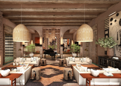 render of dining room in virgin Limited Edition Marrakech