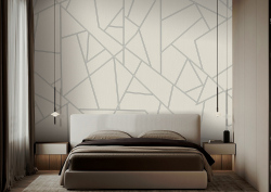 murapsec gilded edge wallcovering behind bed