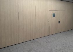 wood grain architectural film used as surface treatment in Holiday Inn