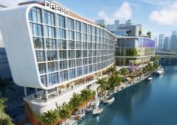 exterior rendering of proposed Dream Hotel Miami