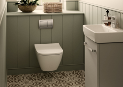 wall hung toilet with fittings from Alpha from Geberit