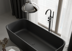 aerial view freestanding black bath from nosa