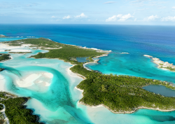 rosewood exuma aerial island view