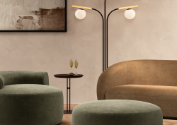 sofa, chair and footstool in Sekers new summer 2025 fabric collection