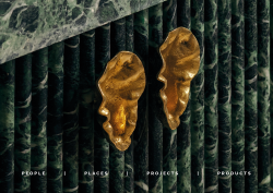 marble vanity surface with gold shell handles on the cover of SPACE design magazine issue 61