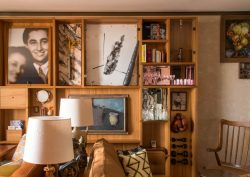 Shelved wall unit at the Brach Madrid hotel